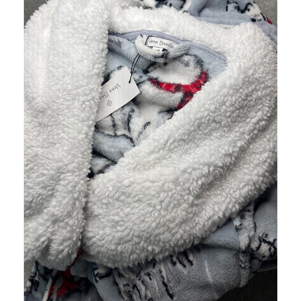 New Vera Bradley Hooded Fleece Sherpa Robe BEARY MERRY‎ S/M